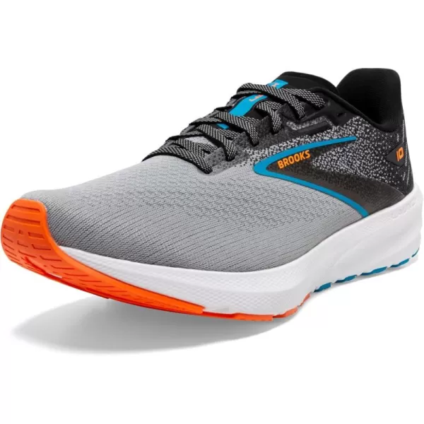 Brooks Mens Launch 10 Neutral Running ShoeBlackGreyOrange Clown Fish