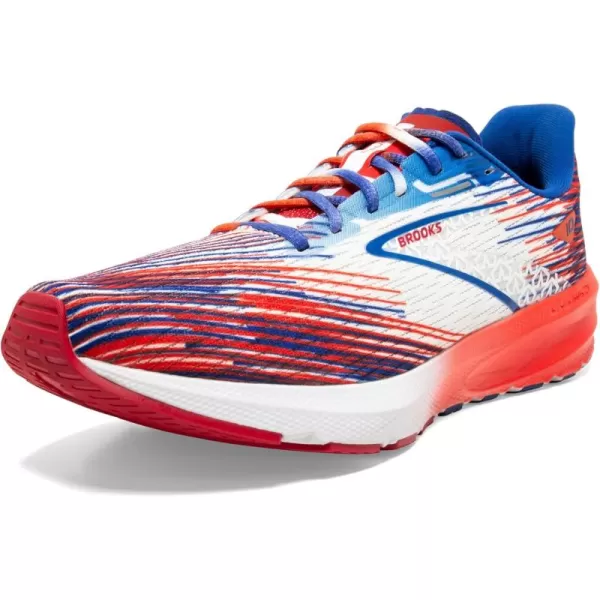 Brooks Mens Launch 10 Neutral Running ShoeWhiteTangoSurf
