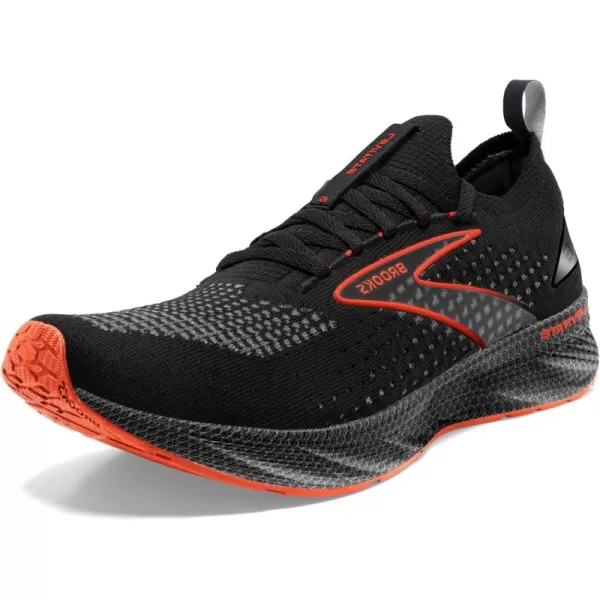 Brooks Mens Levitate Stealthfit 6 Neutral Running ShoeBlackSpicy Orange