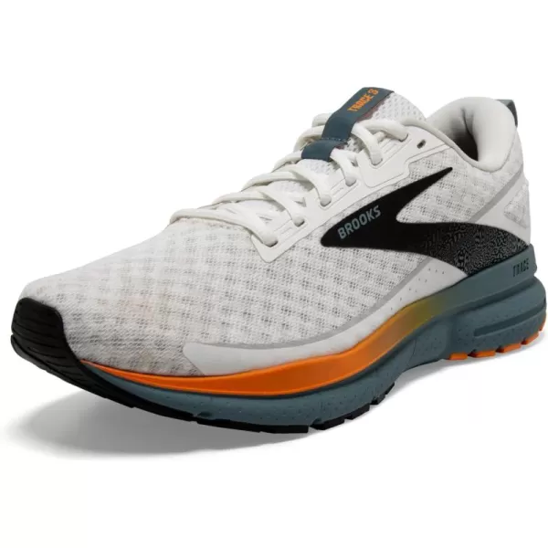 Brooks Mens Trace 3 Neutral Running ShoeWhiteOrangeGoblin Blue