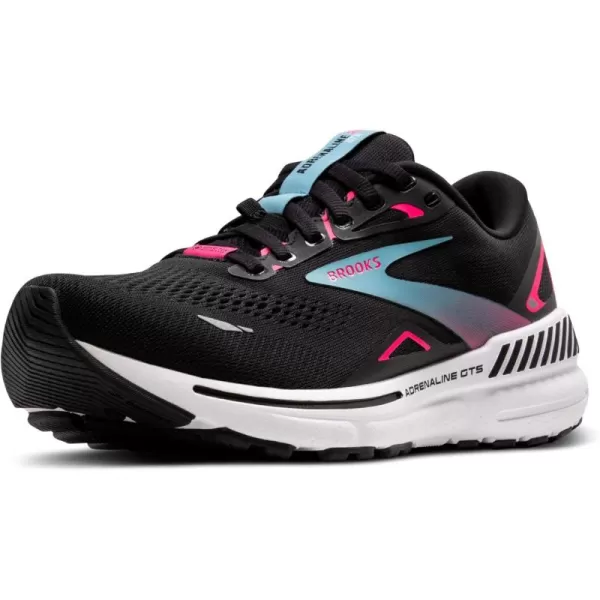 Brooks Womens Adrenaline GTS 23 GTX Waterproof Supportive Running ShoeBlackKnockout PinkAqua