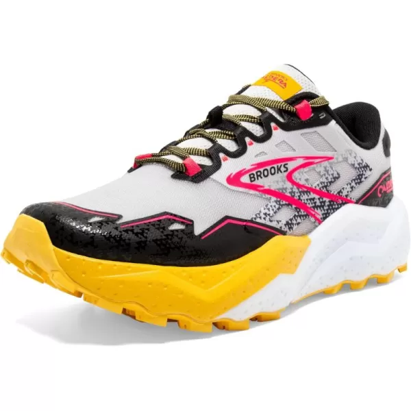 Brooks Womens Caldera 7 Trail Running ShoeLunar RockLemon ChromeBlack