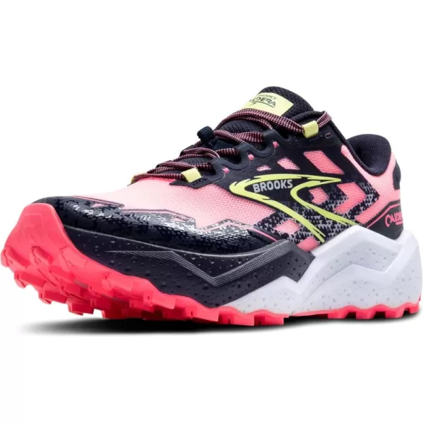 Brooks Womens Caldera 7 Trail Running ShoePinkPeacoatSunny Lime