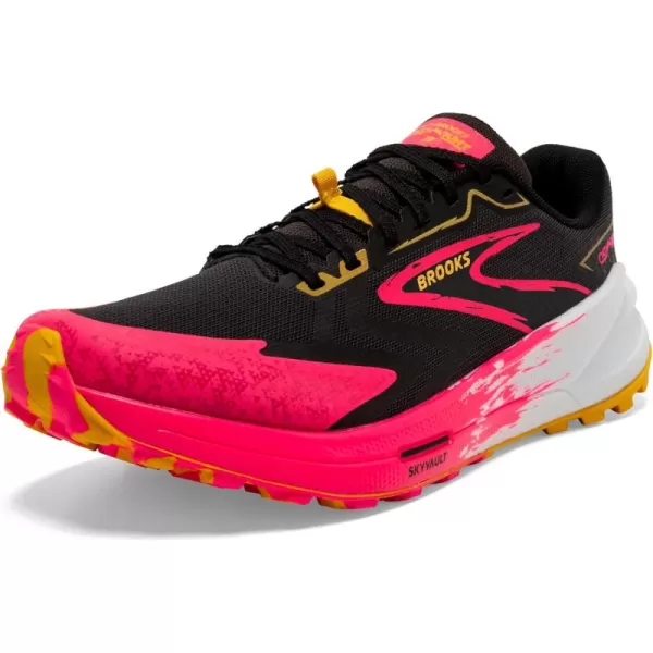 Brooks Womens Catamount 3 Trail Running ShoeBlackDiva PinkLemon Chrome