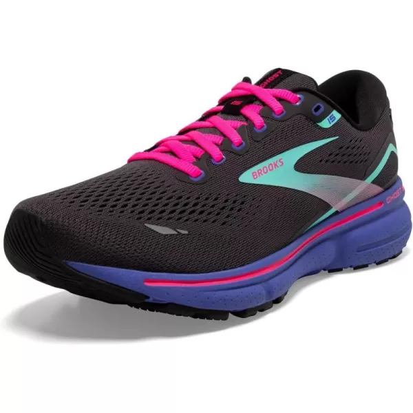 Brooks Womens Ghost 15 Neutral Running ShoeBlackBlueAruba