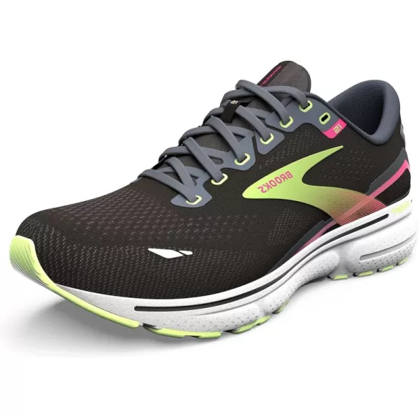 Brooks Womens Ghost 15 Neutral Running ShoeBlackEbonySharp Green