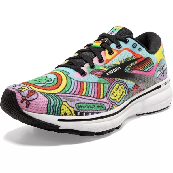 Brooks Womens Ghost 15 Neutral Running ShoeBlackWhiteMulti