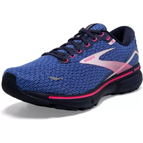 Brooks Womens Ghost 15 Neutral Running ShoeBluePeacoatPink