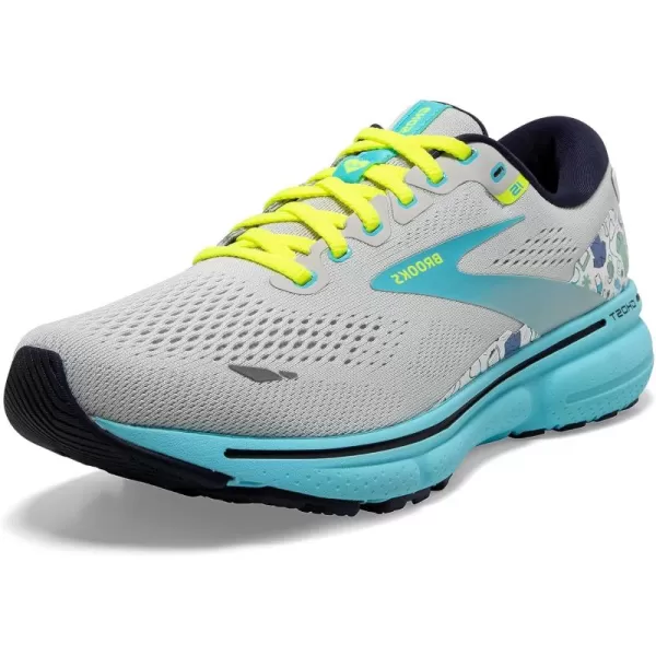 Brooks Womens Ghost 15 Neutral Running ShoeOysterBluefishWhite