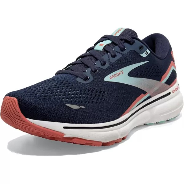 Brooks Womens Ghost 15 Neutral Running ShoePeacoat Canal Blue Rose