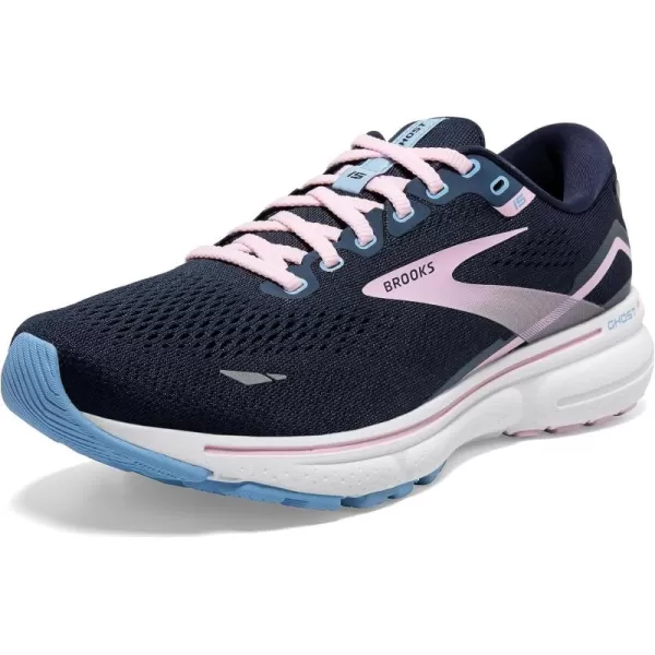 Brooks Womens Ghost 15 Neutral Running ShoePeacoatPinkOpen Air