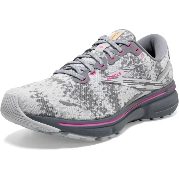 Brooks Womens Ghost 15 Neutral Running ShoeWhiteOysterOriole