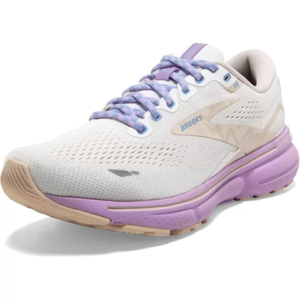 Brooks Womens Ghost 15 Neutral Running ShoeWhiteParchmentLavendula