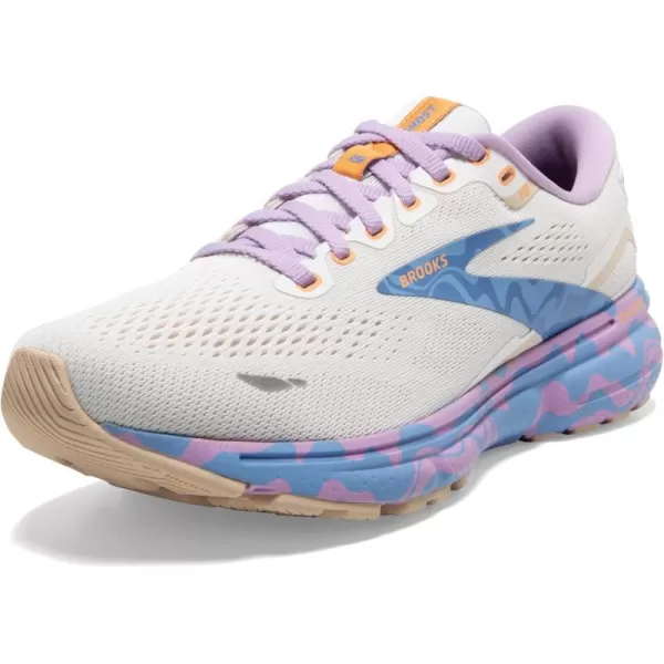 Brooks Womens Ghost 15 Neutral Running ShoeWhiteVistaLavendula
