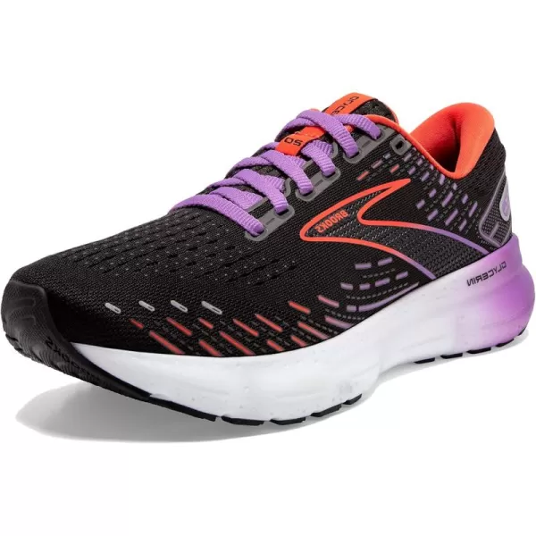 Brooks Womens Glycerin 20 Neutral Running ShoeBlackBellflowerFiesta