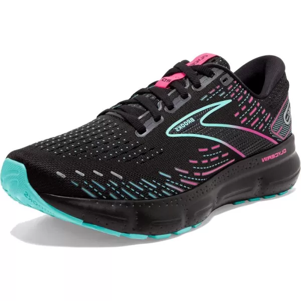 Brooks Womens Glycerin 20 Neutral Running ShoeBlackBlue LightPink