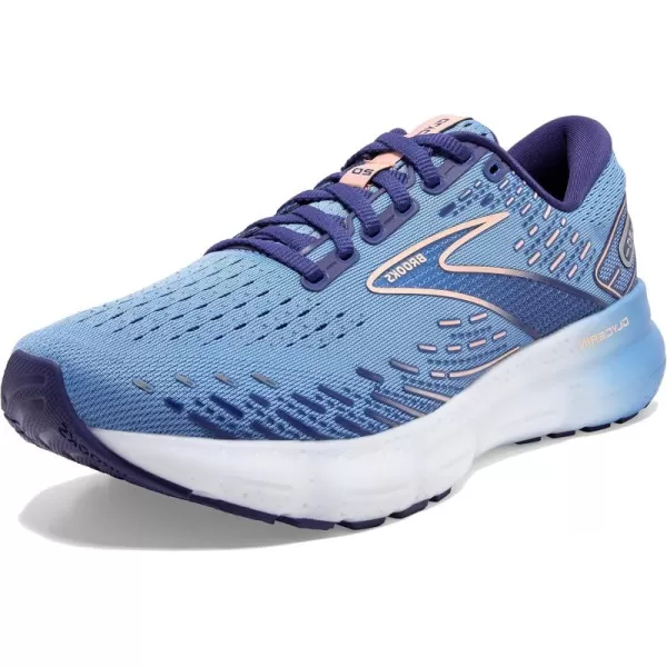 Brooks Womens Glycerin 20 Neutral Running ShoeBlissful BluePeachWhite