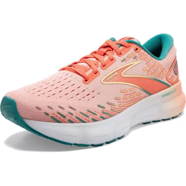 Brooks Womens Glycerin 20 Neutral Running ShoeTropical PeachFusion CoralLatigo Bay