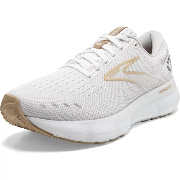 Brooks Womens Glycerin 20 Neutral Running ShoeWhiteKhaki