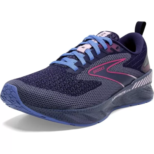 Brooks Womens Levitate GTS 6 Supportive Running ShoePeacoatPink LadyLilac Rose