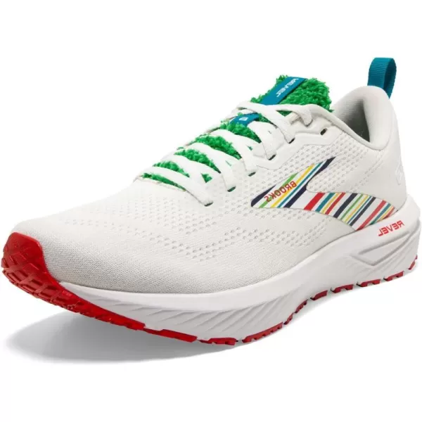 Brooks Womens Revel 6 Neutral Running ShoeWhiteGreenRed