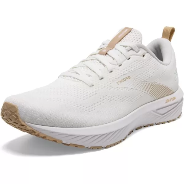 Brooks Womens Revel 6 Neutral Running ShoeWhiteKhaki