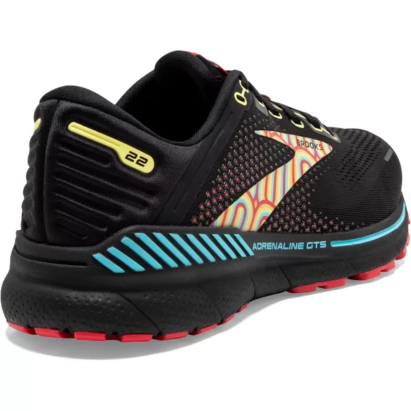 Brooks Mens Adrenaline GTS 22 Supportive Running ShoeBlackBlueBittersweet