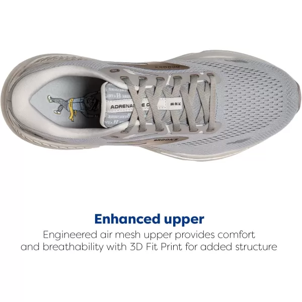 Brooks Mens Adrenaline GTS 23 Supportive Running ShoeGrayBlackened PearlChampagne