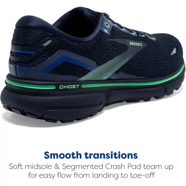 Brooks Mens Ghost 15 Neutral Running ShoeCrown BlueBlackGreen