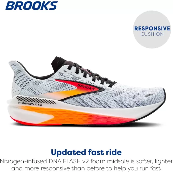 Brooks Mens Hyperion GTS 2 Supportive Running ShoeIllusionCoralBlack