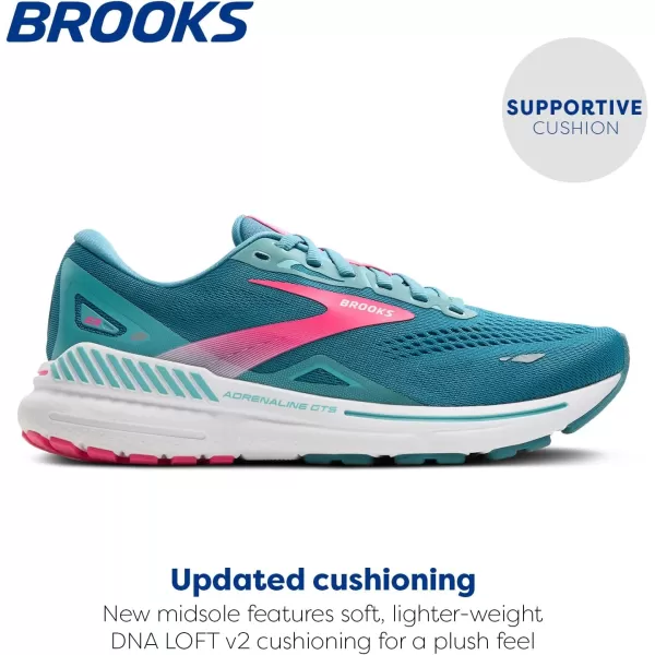 Brooks Womens Adrenaline GTS 23 Supportive Running ShoeStorm BluePinkAqua