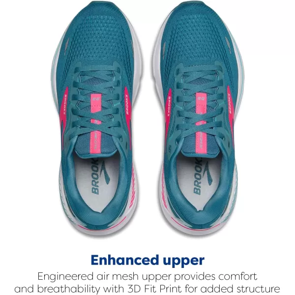 Brooks Womens Adrenaline GTS 23 Supportive Running ShoeStorm BluePinkAqua
