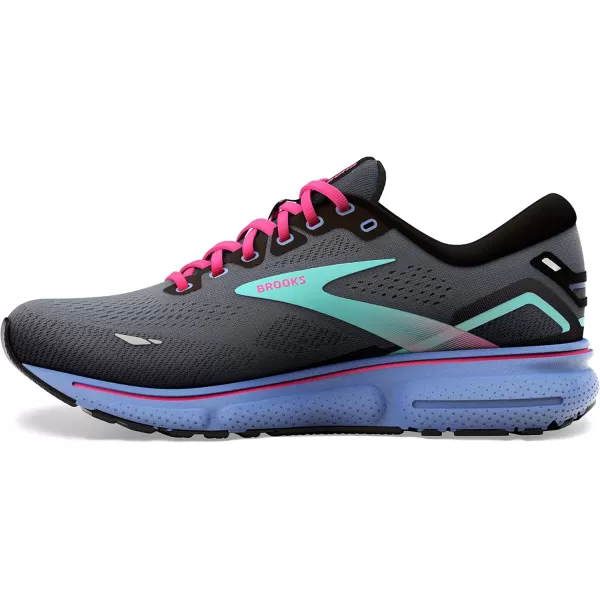 Brooks Womens Ghost 15 Neutral Running ShoeBlackBlueAruba