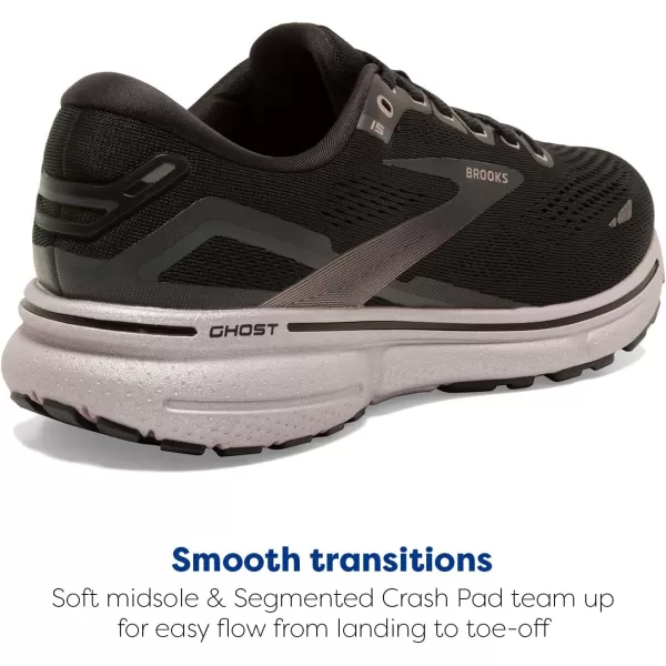 Brooks Womens Ghost 15 Neutral Running ShoeBlackRosegold