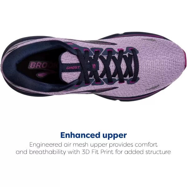 Brooks Womens Ghost 15 Neutral Running ShoeRhapsodyDress BlueViola