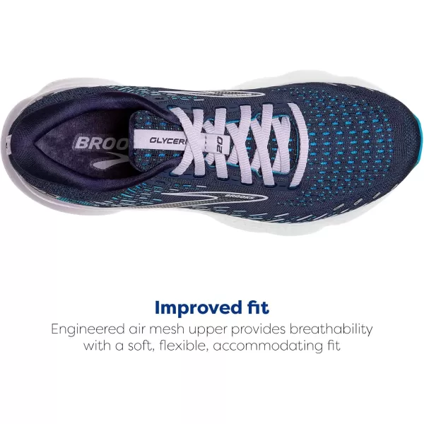 Brooks Womens Glycerin 20 Neutral Running ShoePeacoatOceanPastel Lilac