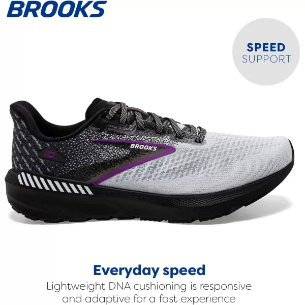 Brooks Womens Launch GTS 10 Supportive Running ShoeBlackWhiteViolet