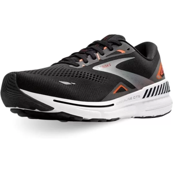 Brooks Mens Adrenaline GTS 23 Supportive Running ShoeBlack Mardarin Red Silver