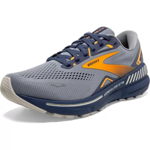 Brooks Mens Adrenaline GTS 23 Supportive Running ShoeGreyCrown BlueOrange