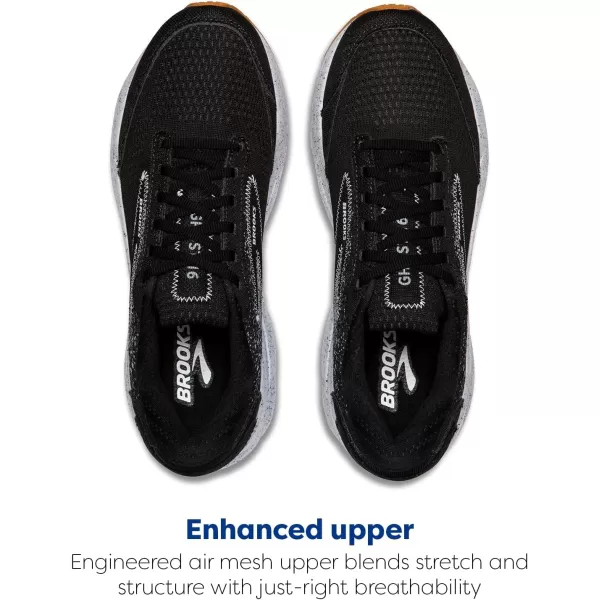 Brooks Womens Ghost 16 Running ShoeBlackBlackened PearlWhite