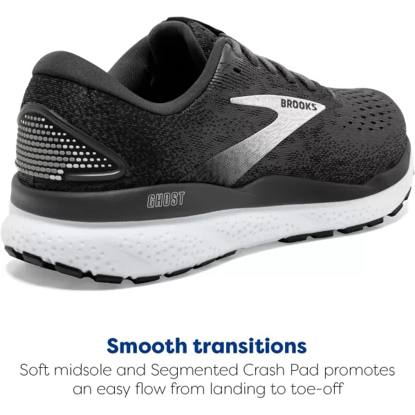 Brooks Womens Ghost 16 Running ShoeBlackGreyWhite