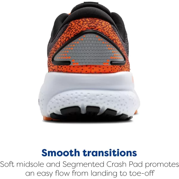 Brooks Womens Ghost 16 Running ShoeBlackOrangeWhite