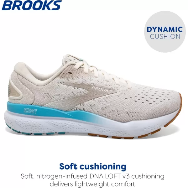 Brooks Womens Ghost 16 Running ShoeCoconutChateau GreyBlue