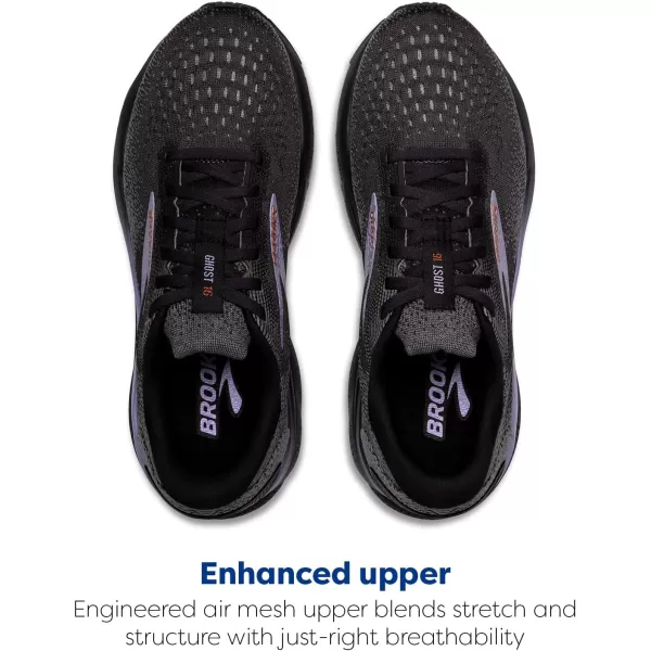 Brooks Womens Ghost 16 Running ShoeEbonyLavenderCopper