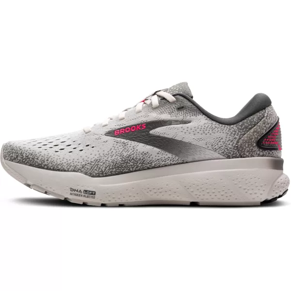 Brooks Womens Ghost 16 Running ShoeGreyGargoylePink