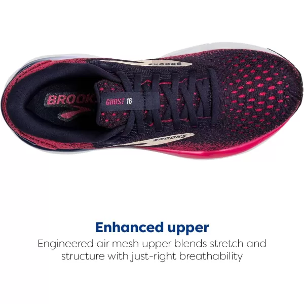 Brooks Womens Ghost 16 Running ShoePeacoatRaspberryApricot