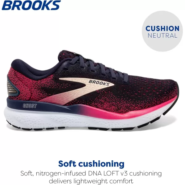 Brooks Womens Ghost 16 Running ShoePeacoatRaspberryApricot