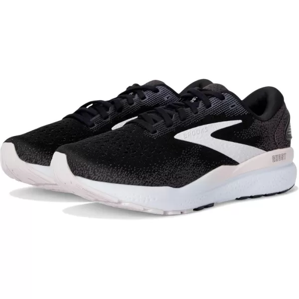 Brooks Womens Ghost 16 Running ShoeBlackWhiteOrchid Ice