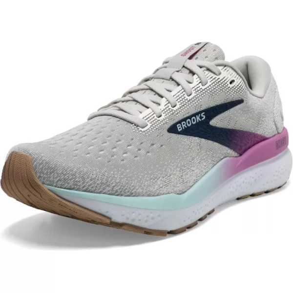 Brooks Womens Ghost 16 Running ShoeWhiteGreyEstate Blue