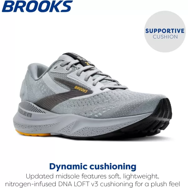 imageBrooks Mens Adrenaline GTS 24 Supportive Running ShoeAlloyWhiteGold Fusion